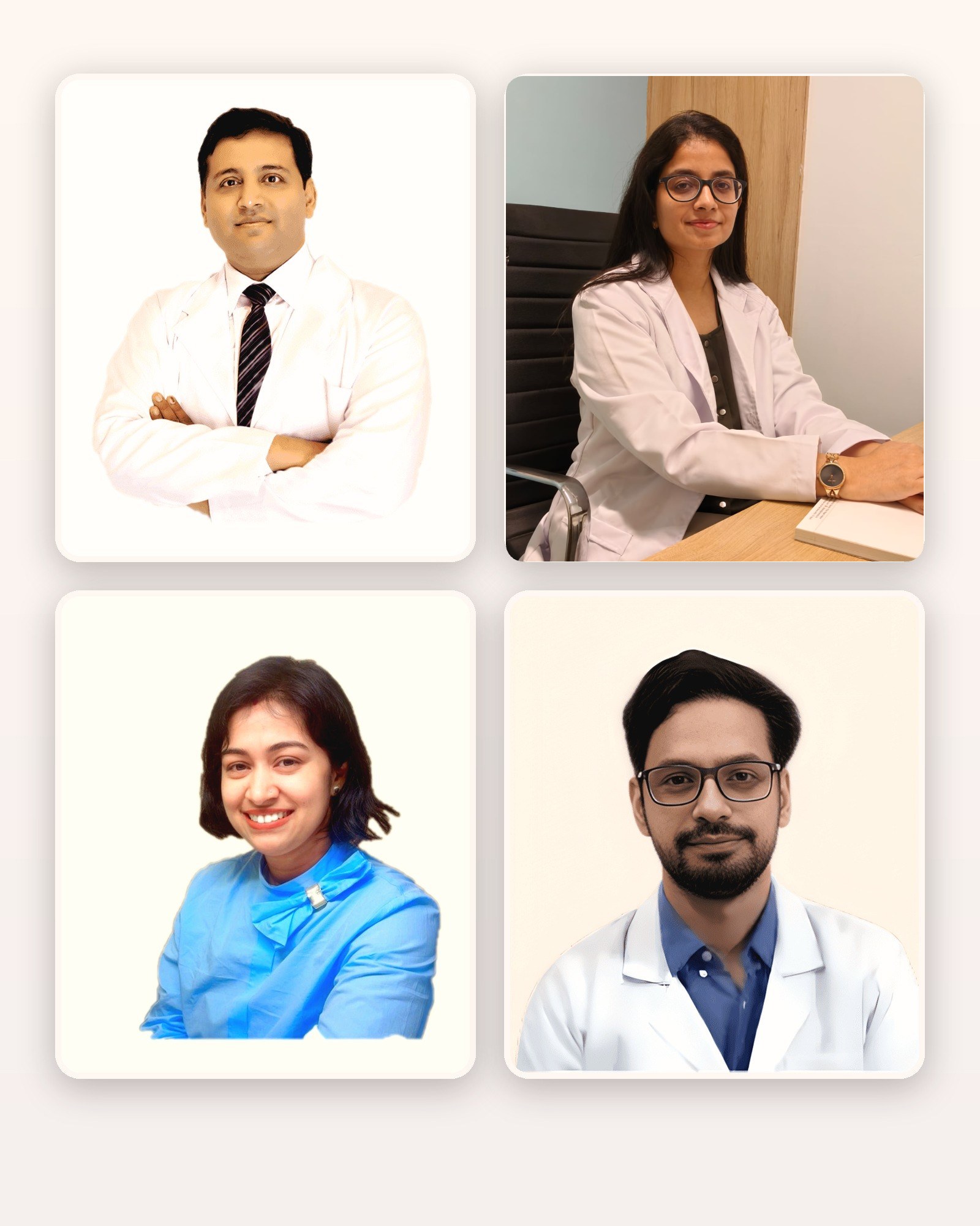 Meet the Monaris dermatologists: Dr. Arihant Surana, Dr. Pallavi Phadnis, Dr. Geetali Kharghoria and Dr. Pulkit Chaturvedi
